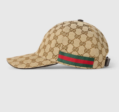 Casquette en toile GG avec détail bande Beige