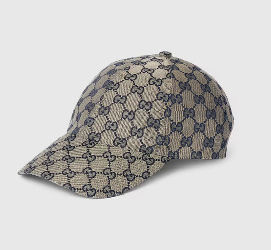 Casquette en toile de coton motif GG Grey